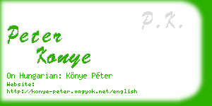 peter konye business card